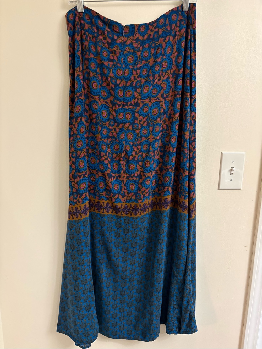 Natural Life Amy Maxi Skirt Teal Boho Floral large Bohemian Art to wear eclectic - Picture 4 of 12
